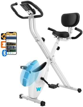 BARWING Stationary Exercise Bike for Home Workout, 5 IN 1 Foldable Indoor Cycling Bike for Seniors, 350LB Capacity, 16-Level Magnetic Resistance, Seat Backrest Adjustments|B0FZZH9VGJ