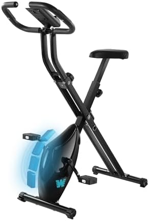 BARWING Stationary Exercise Bike for Home Workout, 5 IN 1 Foldable Indoor Cycling Bike for Seniors, 350LB Capacity, 16-Level Magnetic Resistance, Seat Backrest Adjustments|B0FZZH9VGJ