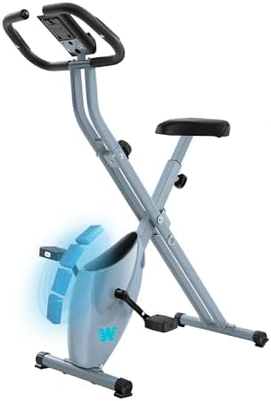 BARWING Stationary Exercise Bike for Home Workout, 5 IN 1 Foldable Indoor Cycling Bike for Seniors, 350LB Capacity, 16-Level Magnetic Resistance, Seat Backrest Adjustments|B0FZZH9VGJ
