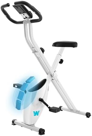 BARWING Stationary Exercise Bike for Home Workout, 5 IN 1 Foldable Indoor Cycling Bike for Seniors, 350LB Capacity, 16-Level Magnetic Resistance, Seat Backrest Adjustments|B0FZZH9VGJ