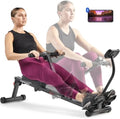 Sunny Health & Fitness Compact Adjustable Rowing Machine with 12 Levels of Resistance for Complete Body Workouts and Optional Free SunnyFit App Enhanced Connectivity|B0C8342FMM