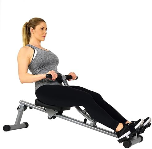 Sunny Health & Fitness Compact Adjustable Rowing Machine with 12 Levels of Resistance for Complete Body Workouts and Optional Free SunnyFit App Enhanced Connectivity|B0C8342FMM