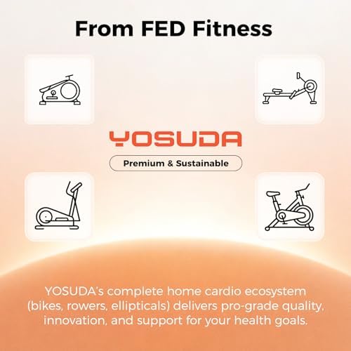 YOSUDA Exercise Bike, Brake Pad Stationary Bike for Home with Exclusive App, Magnetic Indoor Cycling Bike with 300 lb Weight Capacity, Low Noise, Tablet Holder and Fitness Courses for Weight Loss|B0BVHN3D72