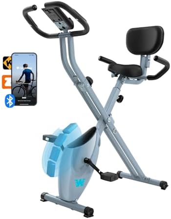 BARWING Stationary Exercise Bike for Home Workout, 5 IN 1 Foldable Indoor Cycling Bike for Seniors, 350LB Capacity, 16-Level Magnetic Resistance, Seat Backrest Adjustments|B0FZZH9VGJ