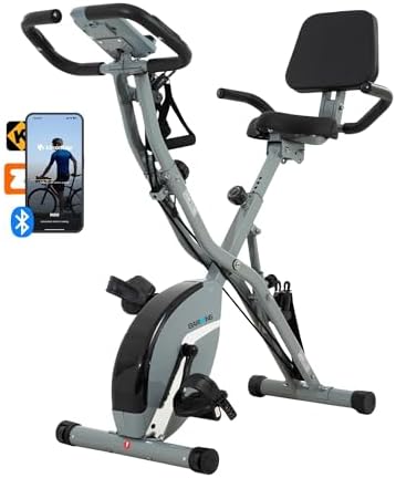 BARWING Stationary Exercise Bike for Home Workout, 5 IN 1 Foldable Indoor Cycling Bike for Seniors, 350LB Capacity, 16-Level Magnetic Resistance, Seat Backrest Adjustments|B0FZZH9VGJ