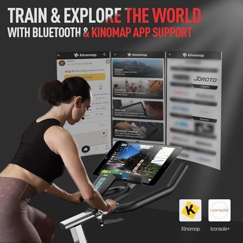 JOROTO Exercise Bike, Magnetic Stationary Bikes for Home with 40LBS Flywheel, App Supported Indoor Bike with 350LBS Weight Capacity, Low Noise,Digital Monitor,Bottle and Tablet Holder|B0BG1KK8PX