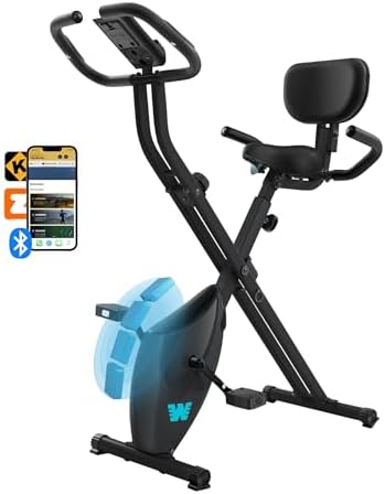 BARWING Stationary Exercise Bike for Home Workout, 5 IN 1 Foldable Indoor Cycling Bike for Seniors, 350LB Capacity, 16-Level Magnetic Resistance, Seat Backrest Adjustments|B0FZZH9VGJ