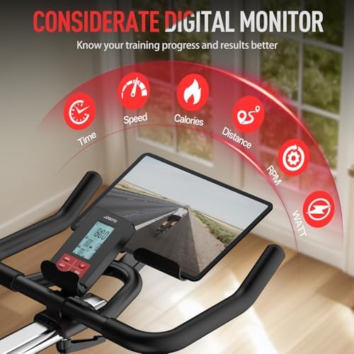 JOROTO Exercise Bike, Magnetic Stationary Bikes for Home with 40LBS Flywheel, App Supported Indoor Bike with 350LBS Weight Capacity, Low Noise,Digital Monitor,Bottle and Tablet Holder|B0BG1KK8PX