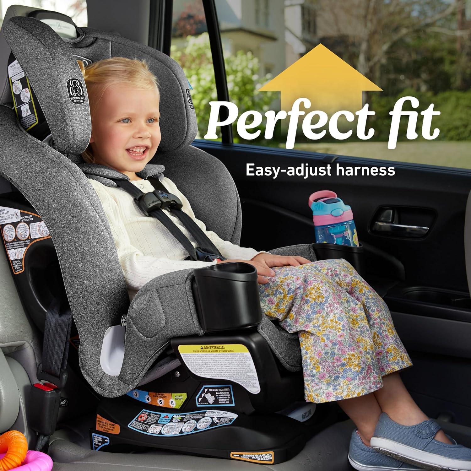 Graco Extend2Fit 3-in-1 Convertible Car Seat, 3 Modes – Rear Facing, Forward Facing Baby Car Seat and Highback Booster Seat, Adjustable Extension Panel for Extra Legroom
