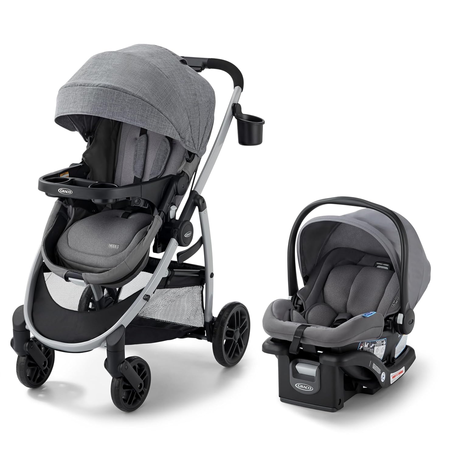3-in-1 Baby Stroller, 3 Modes: Infant Car Seat Carrier (Car Seat Not Included), Infant Pramette to Toddler Stroller with Reversible Seat and One-Hand Fold
