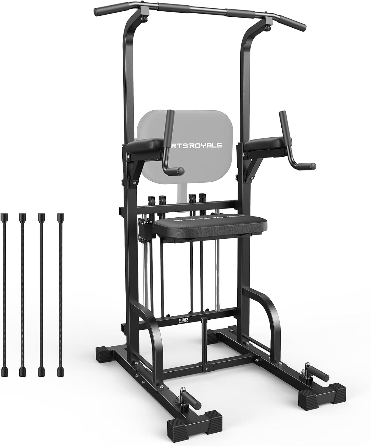 Power Tower Pull Up Bar Station, 450LBS Stable Pull Up Dip Station for Home Gym Strength Training Equipment | FED Fitness